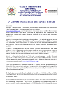 6^ Giornata Internazionale per i bambini di strada