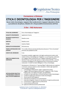 ETICA E DEONTOLOGIA PER L`INGEGNERE