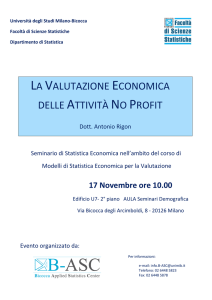 LA VALUTAZIONE ECONOMICA DELLE ATTIVITÀ NO PROFIT