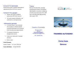 TRAINING AUTOGENO Corso base Genova