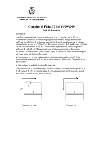 Compito di Fisica II del 14/09/2009