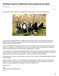 All`Istituto Agrario di Macerata corsi di potatura per adulti
