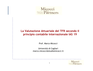 La Valutazione Attuariale del TFR secondo il principio contabile