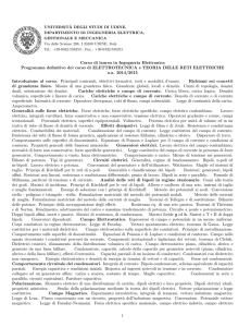 Corso di laurea in Ingegneria Elettronica Programma