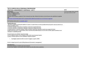 test di verifica della personale preparazione strategia, management