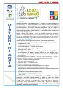 Disturbi d`ansia nel bambino