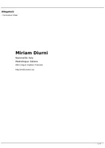 Curriculum - Camera di Commercio di Frosinone