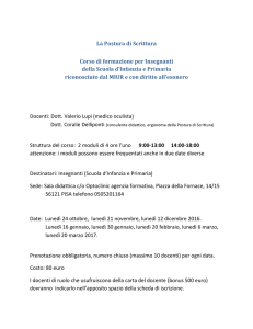 La Postura di Scrittura Corso di formazione per Insegnanti della