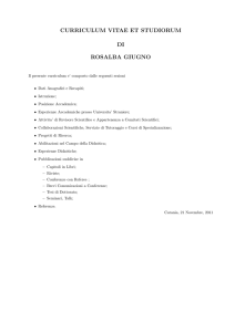 curriculum vitae et studiorum di rosalba giugno