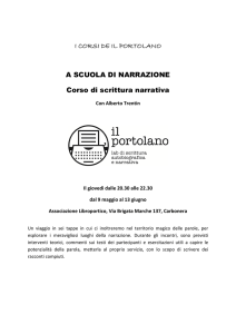 I CORSI DE IL PORTOLANO A SCUOLA DI NARRAZIONE Corso di