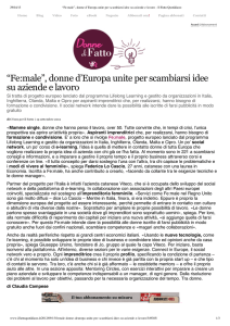 “Fe:male”, donne d`Europa unite per scambiarsi idee su aziende e