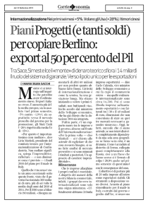 Progetti (e tanti soldi) per copiare Berlino: export al soper cento delKl