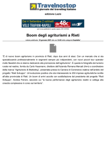 Boom degli agriturismi a Rieti