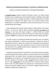 I Disturbi Alimentari Anoressia e Bulimia