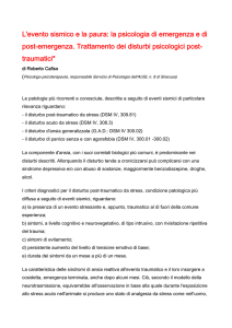 L`evento sismico e la paura: la psicologia di emergenza e di post