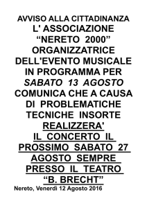 l` associazione “nereto 2000” organizzatrice dell`evento musicale in
