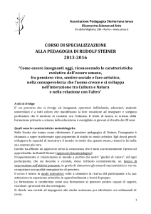 corso di specializzazione alla pedagogia di rudolf steiner 2013-2016