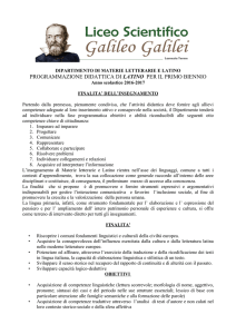 primo biennio latino - Liceo Scientifico "Galilei"