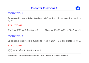 Esercizi Funzioni 1 - Dipartimento di Matematica