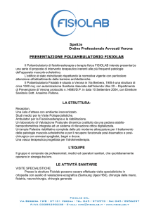 PRESENTAZIONE FISIOLAB - Ordine degli Avvocati di Verona