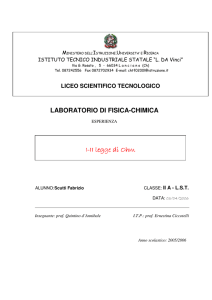 I-II legge di II legge di II legge di Ohm