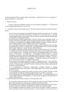 CURRICULUM marvulli - Comune di Gioia del Colle