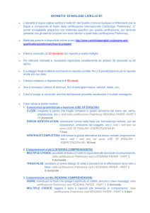 DESCRIZIONE PROVA inglese B1
