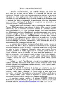 APPELLO AI MEDICI MUSICISTI Il binomio musica
