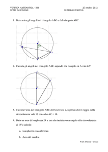 1. Determina gli angoli del triangolo ABO e del triangolo ABC: 2