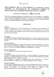 regolamento per lo svolgimento di tirocini, stage