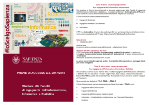prove di accesso - Ingegneria dell`informazione, informatica e statistica