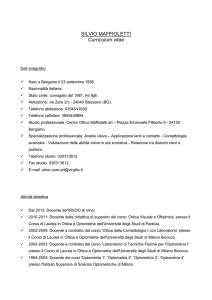 Curriculum Maffioletti Silvio - Centro Ottico Maffioletti S. R. L.