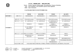 CALENDARIO ESAMI SETTEMBRE 2016