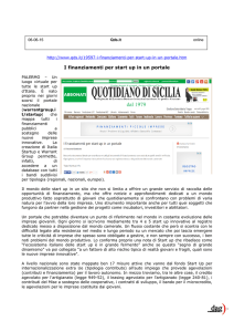 I finanziamenti per start up in un portale