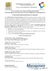 I mercoledì delle professioni in Azienda