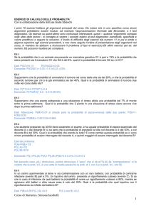 Esercizi Calcolo delle Probabilità