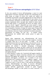 testi antropologia I  - Dipartimento di Sociologia e Ricerca Sociale