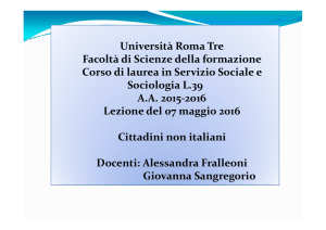 Università Roma Tre Facoltà di Scienze della formazione Corso di