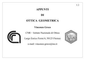 APPUNTI DI OTTICA GEOMETRICA - Istituto Nazionale di Ottica