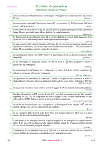 Problemi numerici sul teorema di Pitagora