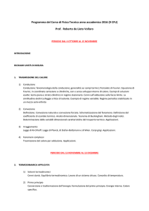 Programma del Corso di Fisica Tecnica anno accademico 2016
