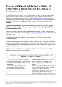 Erogazioni liberali agli istituti scolastici di ogni ordine e grado (rigo