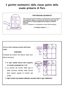 I giochini matematici della classe quinta della scuola primaria di Pero