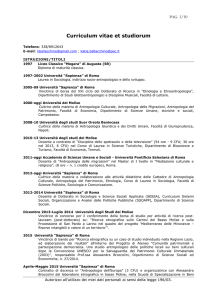 Curriculum elegante - Dipartimento Storia Culture Religioni