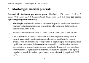 3 Morfologia: nozioni generali