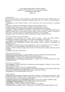 Liceo Artistico Bruno Munari. Sede di Cremona Programma di Storia