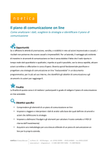Il piano di comunicazione on line