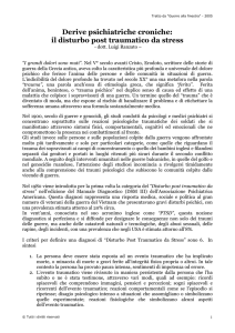 Derive psichiatriche croniche: il disturbo post traumatico da stress