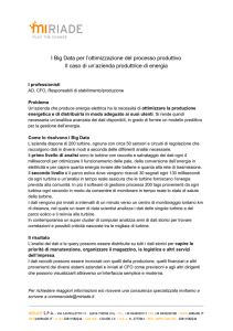 I Big Data per l`ottimizzazione del processo produttivo Il