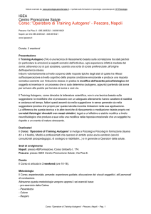 Corso: `Operatore di Training Autogeno`